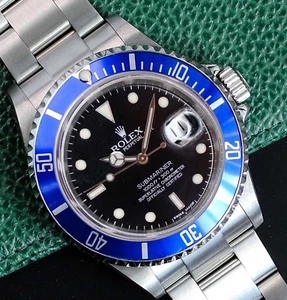 Rolex Submariner Date Mens Watch Steel Black Dial Blue Insert Bezel Oyster SEL - Picture 1 of 24