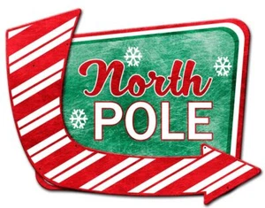 3-D NORTH POLE ARROW TO RIGHT 28" HEAVY DUTY USA MADE METAL ADVERTISING SIGN - Picture 1 of 1