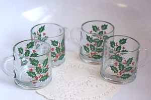 TAZZINE DA CAFFÈ TRASPARENTI CON MANICI LOGO HOLIDAY HOLLY - Foto 1 di 2