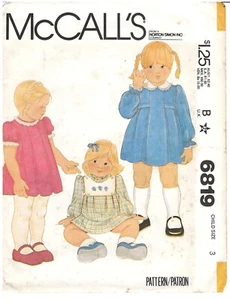 1979 McCall's 6819 Children's Dress Bib size B 3 sewing pattern uncut - Picture 1 of 3
