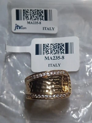 JTV Moda Al Massimo® 18K Yellow Gold Over Bronze Cubic Zirconia Buckle Ring 0.70 - Image 1 of 3