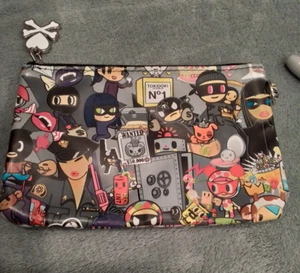 Tokidoki Raub Make-up Geldbörse klein gekreuzte Knochen Herz Reißverschluss Etui süß - Bild 1 von 11