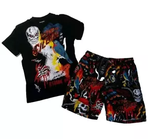 Reason Brand Herren 100 % AUTHENTISCH 2p Set T-Shirt & Shorts Größe Medium mehrfarbig - Bild 1 von 11