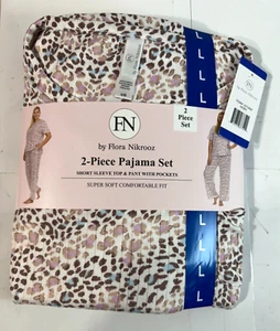 Flora Nikrooz Women's 2 Piece Short Sleeve Shirt and Pant PJ Set, Size Large - Picture 1 of 10