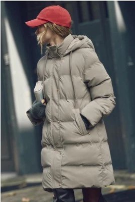 Zara WOMEN’S  JACKET WINDPROOF HOODED PUFFER ANORAK TAUPE GRAY Sz:L NWT - Image 1 of 4