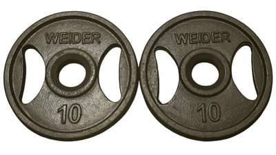Par de empuñaduras Weider de 10 lb | Agujero de 2" | Placas de peso 20 lb en total Foto 1 de 4