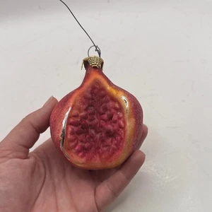 Vintage Pomegranate Glass Christmas Ornament Decor Collectible Sugared Fruit - Picture 1 of 12