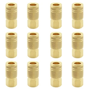 12PCS 1/4-Inch Air Hose Fittings, 1/4 Inch Brass Female Industrial Coupler NP... - Bild 1 von 7