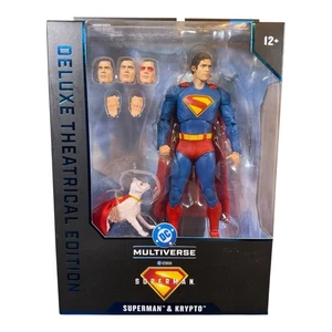Figuras de acción Superman & Crypto Deluxe edición teatral DC McFarlane nuevas - Imagen 1 de 6