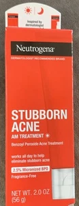 Tratamiento neutrogena Stubborn Acné AM, 2,0 OZ (56 g) CADUCIDAD 02/2026. Sin fragancia - Imagen 1 de 4