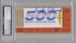 1982 Indianapolis 500 Ticket SIGNED By Multi Indy Winner GORDON JOHNCOCK PSA/DNA - Picture 1 of 2