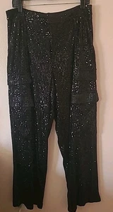 Pantaloni cargo The Noli Shop donna Milano raso taglia 12 neri nuovi senza etichette festa crociera - Foto 1 di 9