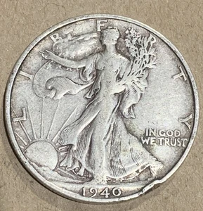 Mezzo dollaro argento Liberty da passeggio anni 40-S 50c - Foto 1 di 2