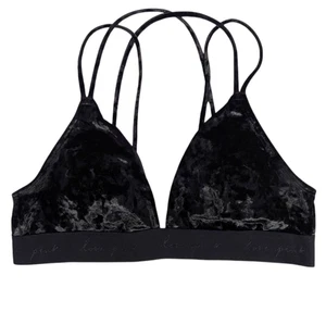 Victoria's Secret Damen-Bralette Größe LARGE schwarz Samt ohne Riemen gebraucht, in einwandfreiem Zustand - Bild 1 von 5