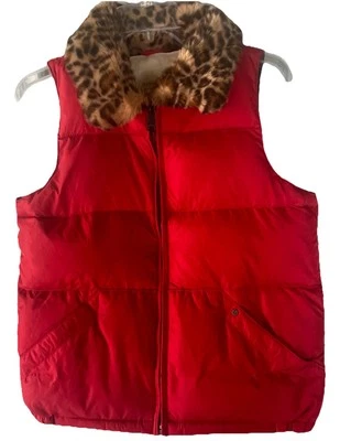 Chaleco acolchado de plumón Ralph Lauren vintage de mezclilla y suministros S/P logotipo de piel sintética para mujer Foto 1 de 4