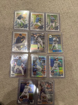 Lote de 11 tarjetas de béisbol Topps Bowman Tampa Bay Rays Foto 1 de 2