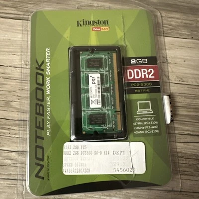 One KINGSTON 2GB DDR2 NOTEBOOK MEMORY PC2-5300/667 MHz Open Box - Image 1 of 2