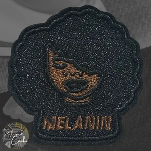 Melanin schwarze Frau Bügelbild Patch bestickt Handarbeit Applikation - Bild 1 von 2