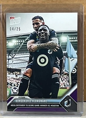 2023 TOPPS NOW MLS #110 BONGOKUHLE HLONGWANE UNITED ROOKIE Purple Parallel 4/25 - Image 1 of 3