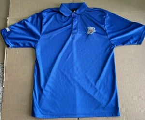 Oklahoma City Thunder Polo Shirt Men's M Royal Blue Adidas Embroidered L - Picture 1 of 5