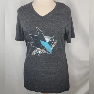 Fanatics Black V-Neck San Jose Sharks Top - Picture 1 of 8