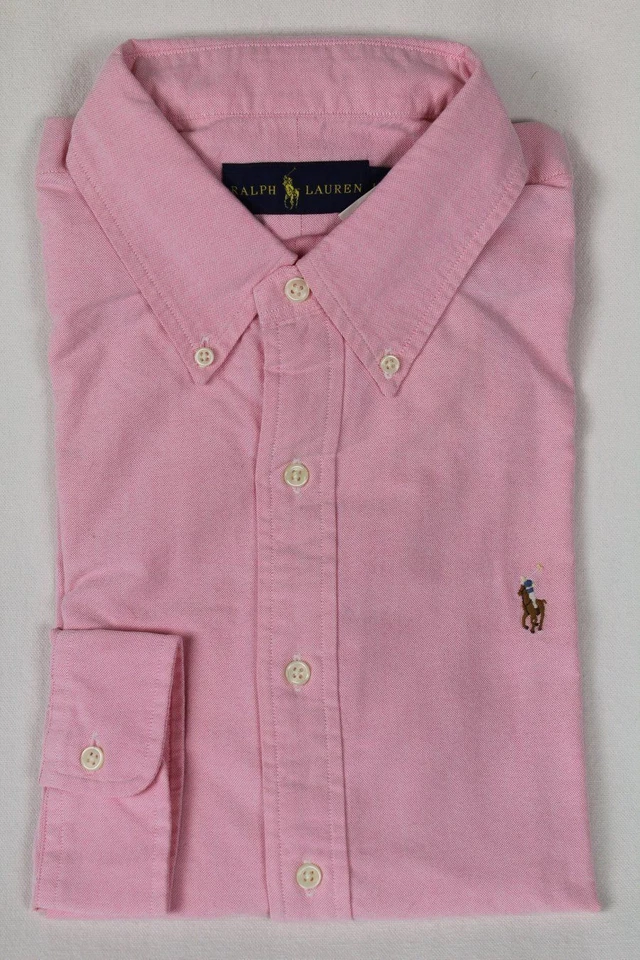 Camisa de vestir Ralph Lauren rosa con botones calce clásico nueva con etiquetas Foto 1 de 1