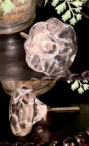 2: VINTAGE HOLLYWOOD REGENCY CRYSTAL BRASS GLASS DRAWER CABINET KNOBS HANDLES - Picture 1 of 15