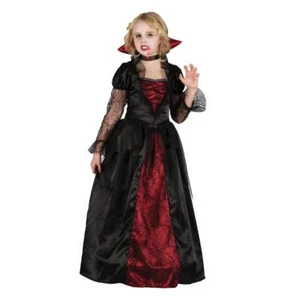 Girls Vampire Princess Costume Dress Kids Halloween Fancy Dress Outfit - Picture 1 of 3