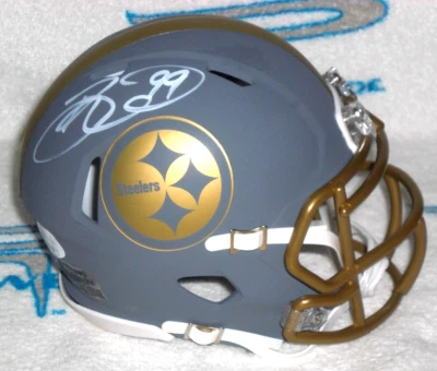 BRETT KEISEL SIGNED PITTSBURGH STEELERS SLATE ALT. MINI HELMET - BYU J.S.A. Cert - Image 1 of 4