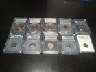 Lot de 10 pièces mixtes, PCGS, ICG, ANACS - Lincoln pennies, nickels et dimes 