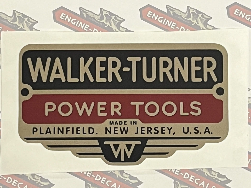 Walker Turner Power Tools Vintage  Style Decal 3 3/4” One - Image 1 of 1