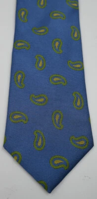 NEW Peter Blair Blue With Green and Yellow Paisley Silk Tie Made in USA - Image 1 of 4