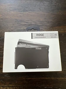 Cartera para hombre The Ridge con bloqueo RFID correa para efectivo negra real ¡CAJA ABIERTA NUEVA! - Imagen 1 de 4