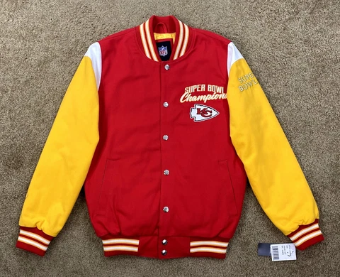 KANSAS CITY CHIEFS Super Bowl CHAMPIONSHIP Jacket Sewn Logos 3X 4X 5X Cover