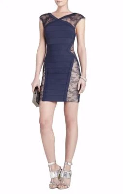 NOVO AUTÊNTICO Bcbg Maxazria JESS VESTIDO CURTO JUGO DE RENDA US$ 368 - Imagem 1 de 4