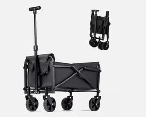 Folding Wagon, 220LB, Multi-Functional, Flat-Free Wheels - Picture 1 of 7