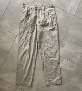 Vintage Gant pleated chino 34 Pant Pam Jean Brown grey beige - Picture 1 of 10