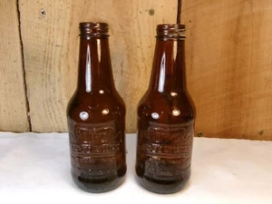 Lot of 2 Vintage IBC Soft Drink Root Beer 7 oz Brown Glass Bottles - Picture 1 of 3