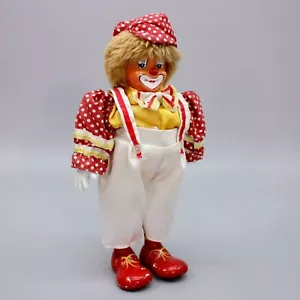 Bambola pagliaccio danzante animata musicale ceramica 13" vintage movimento morbido melodia - Foto 1 di 12