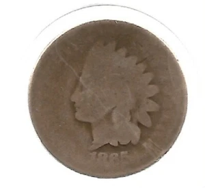 1865 Indian Head Penny US Coin Collection Cent Native American Civil War Lot:W22 - Picture 1 of 2