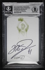 2017 National Treasures Printing Plate Yellow 1/1 Dirk Nowitzki Auto Tag HOF ow6