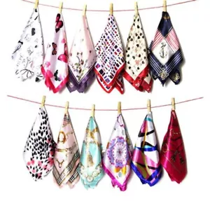 10PCS 50 x 50 cm Fashion Small Square Satin Scarves Fashion Printed Scarf Han... - Picture 1 of 6