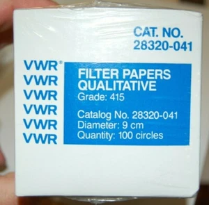 Neu versiegelt 5 Stück VWR Marke Filterpapier 9,0 cm Klasse 415 Kat #28320-041 - Bild 1 von 4