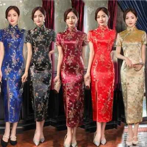 2025 Chinese Style Qipao Sexy Women Plus Size Cheongsam Vintage Classic Chinese - Picture 1 of 29