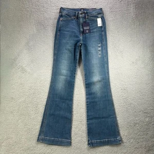 Gap High Rise Flare Jeans Women 4/27 R Blue Stretch Medium Indigo - Picture 1 of 21