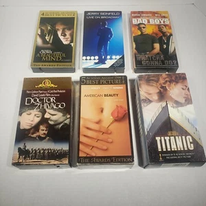 VHS #2 BEAUTIFUL MIND, JERRY SEINFELD, BAD BOYS, TITANIC, AMERICAN BEAUTY, DR. Z - Picture 1 of 7