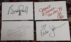 Handsigned 3x5" Index Card Playboys Echo Johnson Playmate