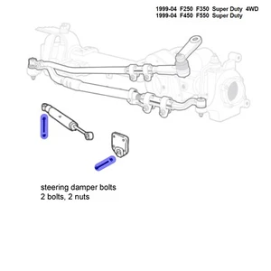 Mounting Bolt 1999 2004 Ford F250 F350 Steering Damper Stabilizer  - Picture 1 of 4