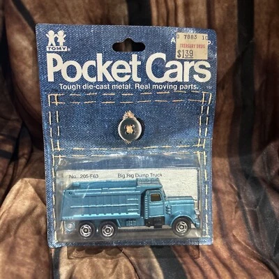 Camión de volteo Tomy Pocket Cars 1978 Big Rig 1978 nuevo en paquete de colección no. 205-F63 DIE-CAST Foto 1 de 3