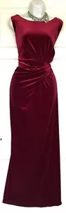 WALLIS RICH BURGUNDERROT SAMT ABEND ANLASS PARTY KLEID GRÖSSE 20 - Bild 1 von 7